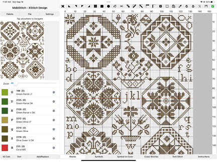 Quaker Flower with Ribbon Cross Stitch Pattern > Free PDF Chart