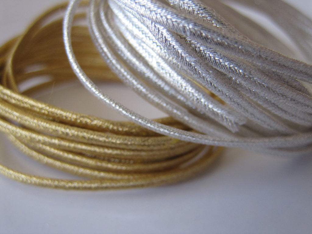 2 mm Gilt and Silver Plate Russia Braid - 1 Yard