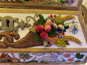 Double Casket with Four Seasons Design in Stumpwork Stitch Along (Already Own Casket)