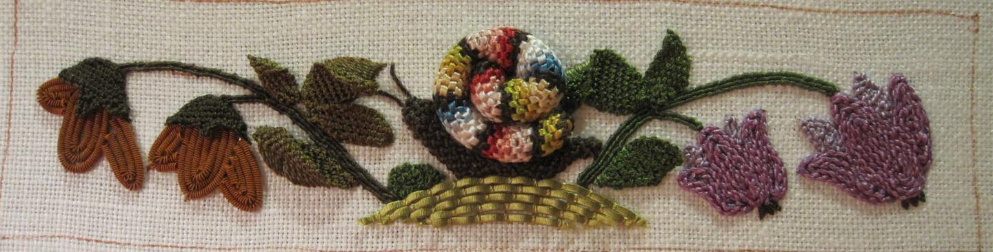 Double Casket with Four Seasons Design in Stumpwork Stitch Along (Already Own Casket)